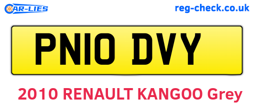 PN10DVY are the vehicle registration plates.