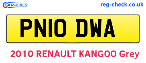 PN10DWA are the vehicle registration plates.