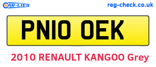 PN10OEK are the vehicle registration plates.