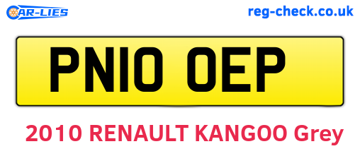 PN10OEP are the vehicle registration plates.