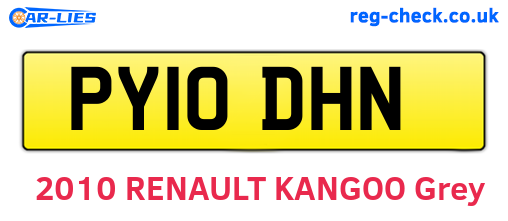 PY10DHN are the vehicle registration plates.