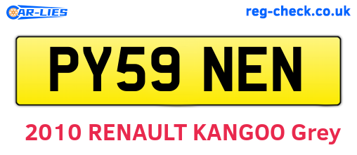 PY59NEN are the vehicle registration plates.