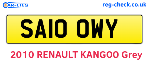 SA10OWY are the vehicle registration plates.