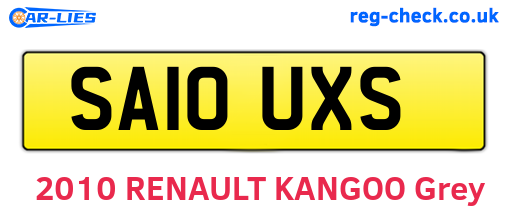 SA10UXS are the vehicle registration plates.