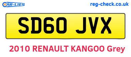 SD60JVX are the vehicle registration plates.