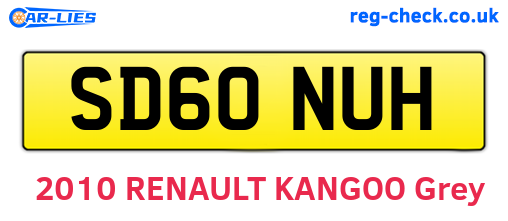 SD60NUH are the vehicle registration plates.