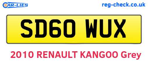 SD60WUX are the vehicle registration plates.