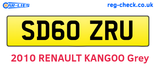 SD60ZRU are the vehicle registration plates.