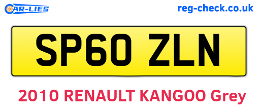 SP60ZLN are the vehicle registration plates.