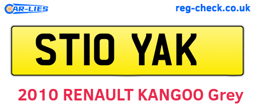 ST10YAK are the vehicle registration plates.