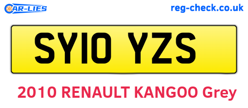 SY10YZS are the vehicle registration plates.