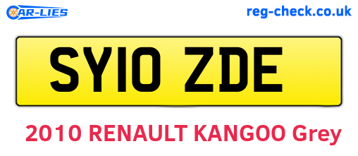 SY10ZDE are the vehicle registration plates.