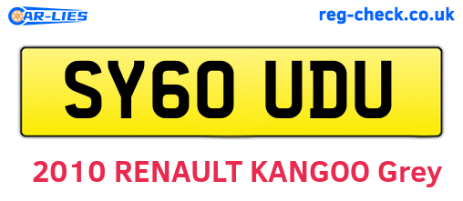 SY60UDU are the vehicle registration plates.