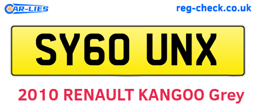 SY60UNX are the vehicle registration plates.