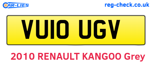 VU10UGV are the vehicle registration plates.