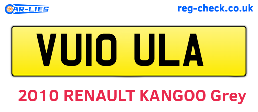 VU10ULA are the vehicle registration plates.