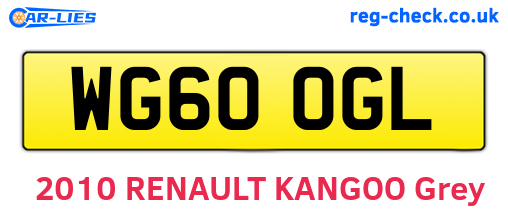 WG60OGL are the vehicle registration plates.