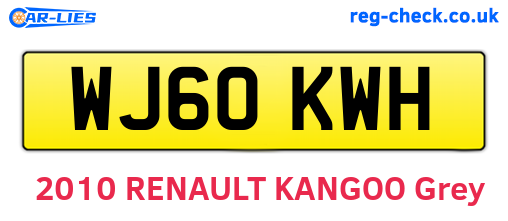 WJ60KWH are the vehicle registration plates.