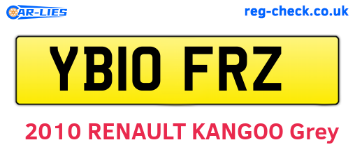 YB10FRZ are the vehicle registration plates.