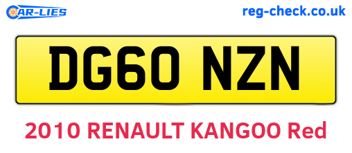DG60NZN are the vehicle registration plates.