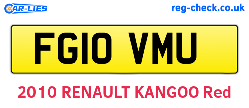 FG10VMU are the vehicle registration plates.
