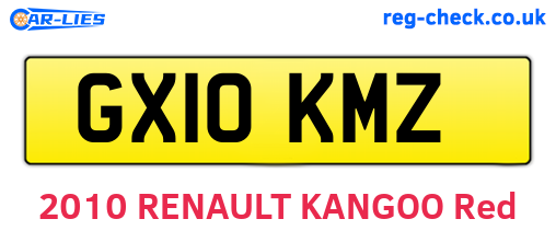 GX10KMZ are the vehicle registration plates.