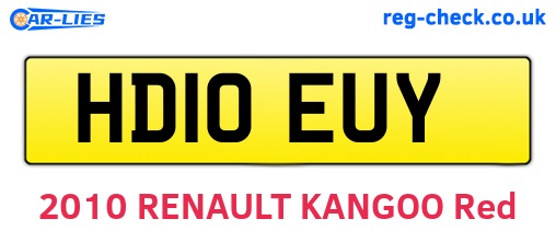 HD10EUY are the vehicle registration plates.