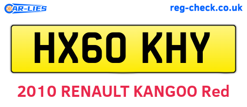 HX60KHY are the vehicle registration plates.