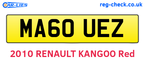 MA60UEZ are the vehicle registration plates.