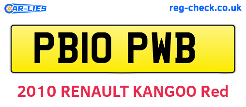 PB10PWB are the vehicle registration plates.