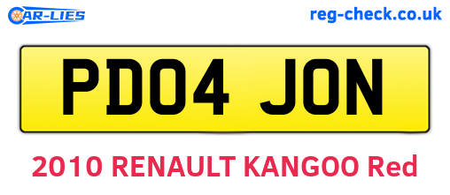 PD04JON are the vehicle registration plates.