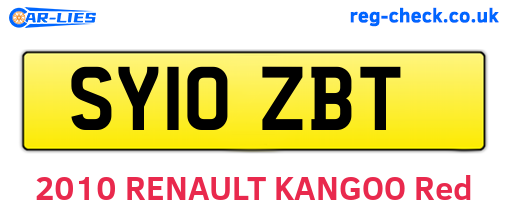 SY10ZBT are the vehicle registration plates.
