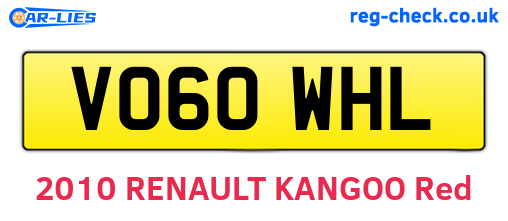 VO60WHL are the vehicle registration plates.