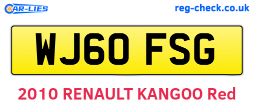 WJ60FSG are the vehicle registration plates.