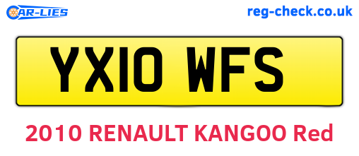 YX10WFS are the vehicle registration plates.