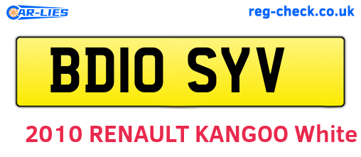 BD10SYV are the vehicle registration plates.