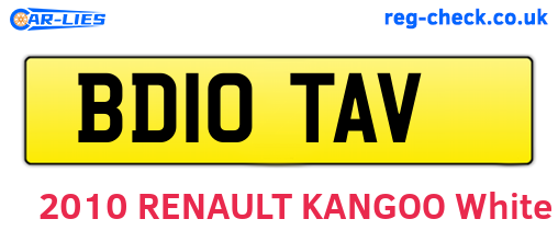 BD10TAV are the vehicle registration plates.