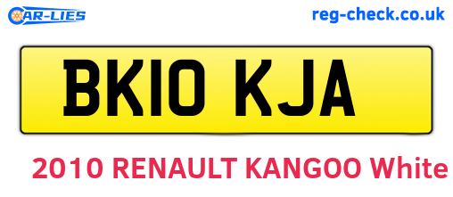 BK10KJA are the vehicle registration plates.