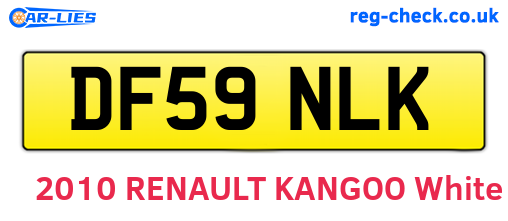DF59NLK are the vehicle registration plates.