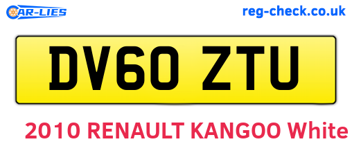 DV60ZTU are the vehicle registration plates.