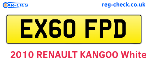EX60FPD are the vehicle registration plates.