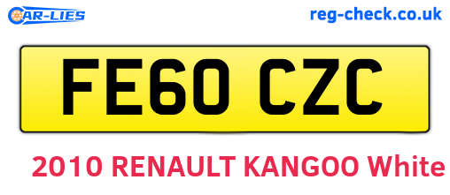 FE60CZC are the vehicle registration plates.