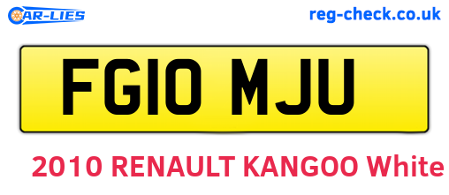 FG10MJU are the vehicle registration plates.