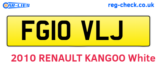 FG10VLJ are the vehicle registration plates.