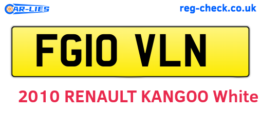 FG10VLN are the vehicle registration plates.