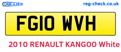 FG10WVH are the vehicle registration plates.