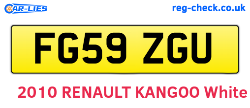 FG59ZGU are the vehicle registration plates.