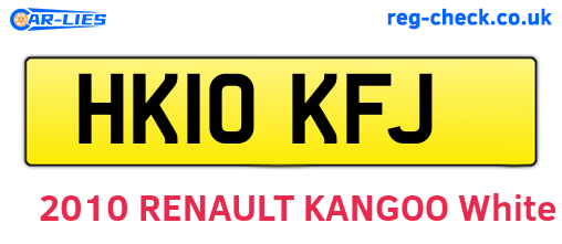 HK10KFJ are the vehicle registration plates.