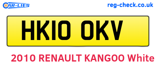 HK10OKV are the vehicle registration plates.