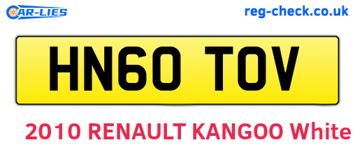HN60TOV are the vehicle registration plates.